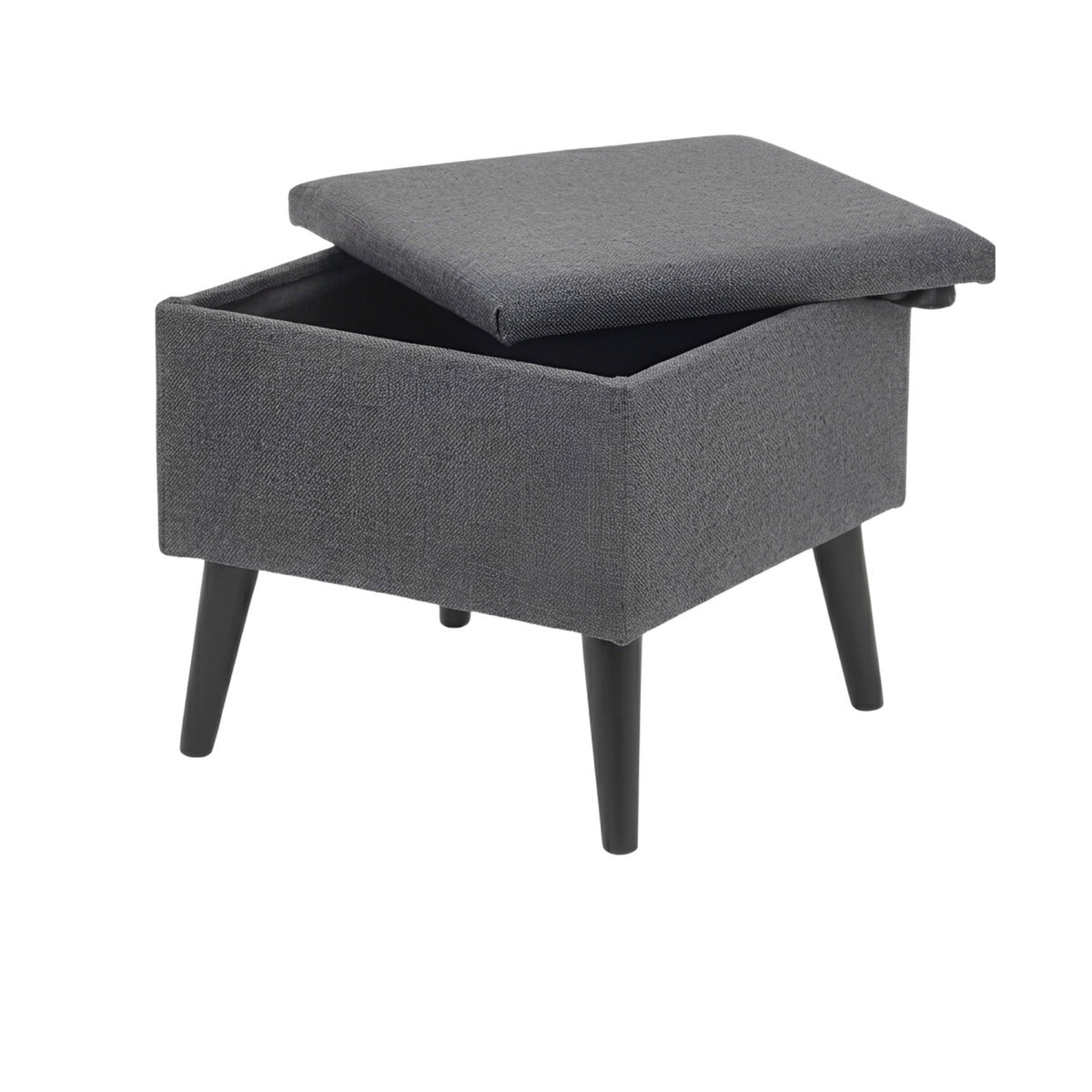 Chic Charcoal Grey Storage Footstool