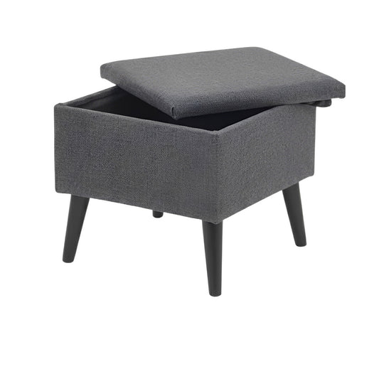 Chic Charcoal Grey Storage Footstool