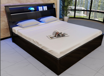 Madrid Black High Gloss Storage Bed