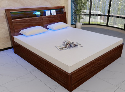 Madrid Wallnut High Gloss Storage Bed