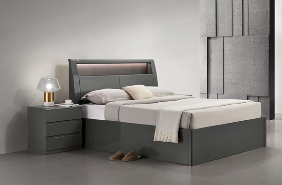 Madrid Grey High Gloss Storage Bed