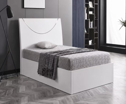 Eclipse White High Gloss Storage Bed