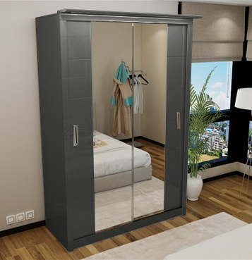 Madrid High Gloss 2 Door Slider Wardrobe