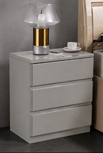 Madrid 3 Drawer Bedside High Gloss