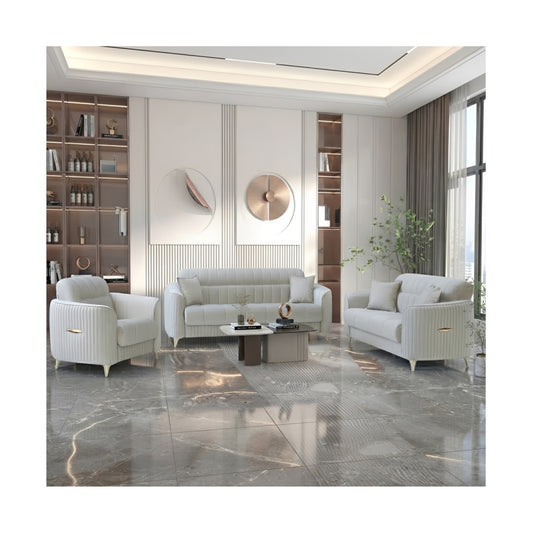 Pera BF Cream 3+2+1 Sofa Set