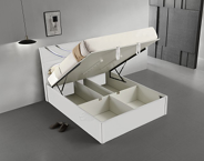 Madrid White High Gloss Storage Bed