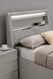 Madrid Beige High Gloss Storage Bed