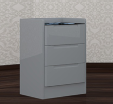 Vesko 3 Drawer Bedside Cabinet