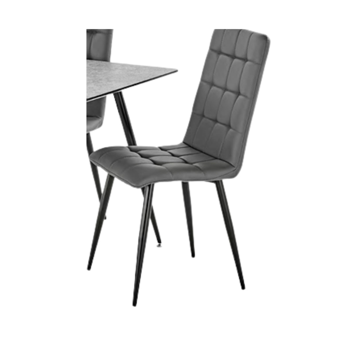Miami Fixed Top Concrete Grey Dining Set with Milan Chairs