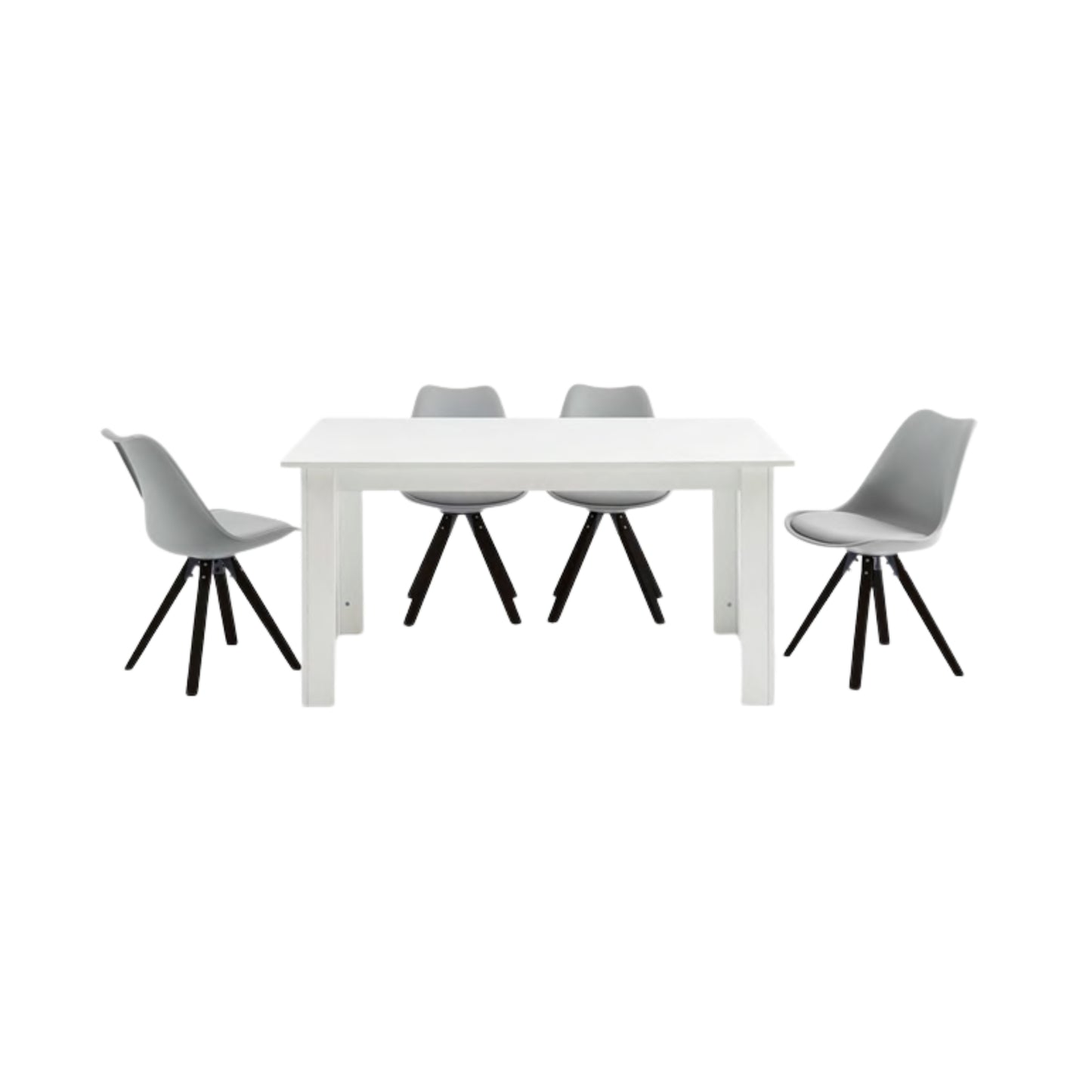Melbourne White Dining Set with Violet Grey PU Chairs