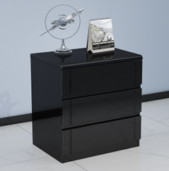 Madrid 3 Drawer Bedside High Gloss