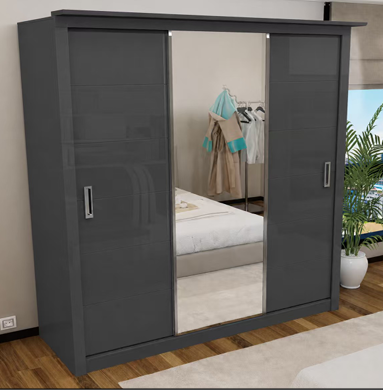 Madrid High Gloss 3 Door Slider Wardrobe