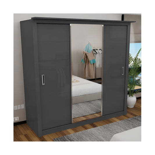 Madrid High Gloss 3 Door Slider Wardrobe