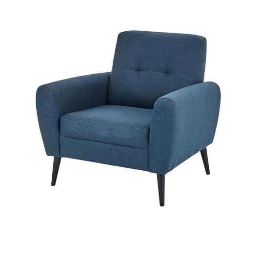 Chic Navy Fabric Armchair