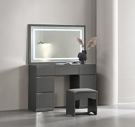Paris 7 Drawer Dresser/Mirror (LED Light) with Stool High Gloss
