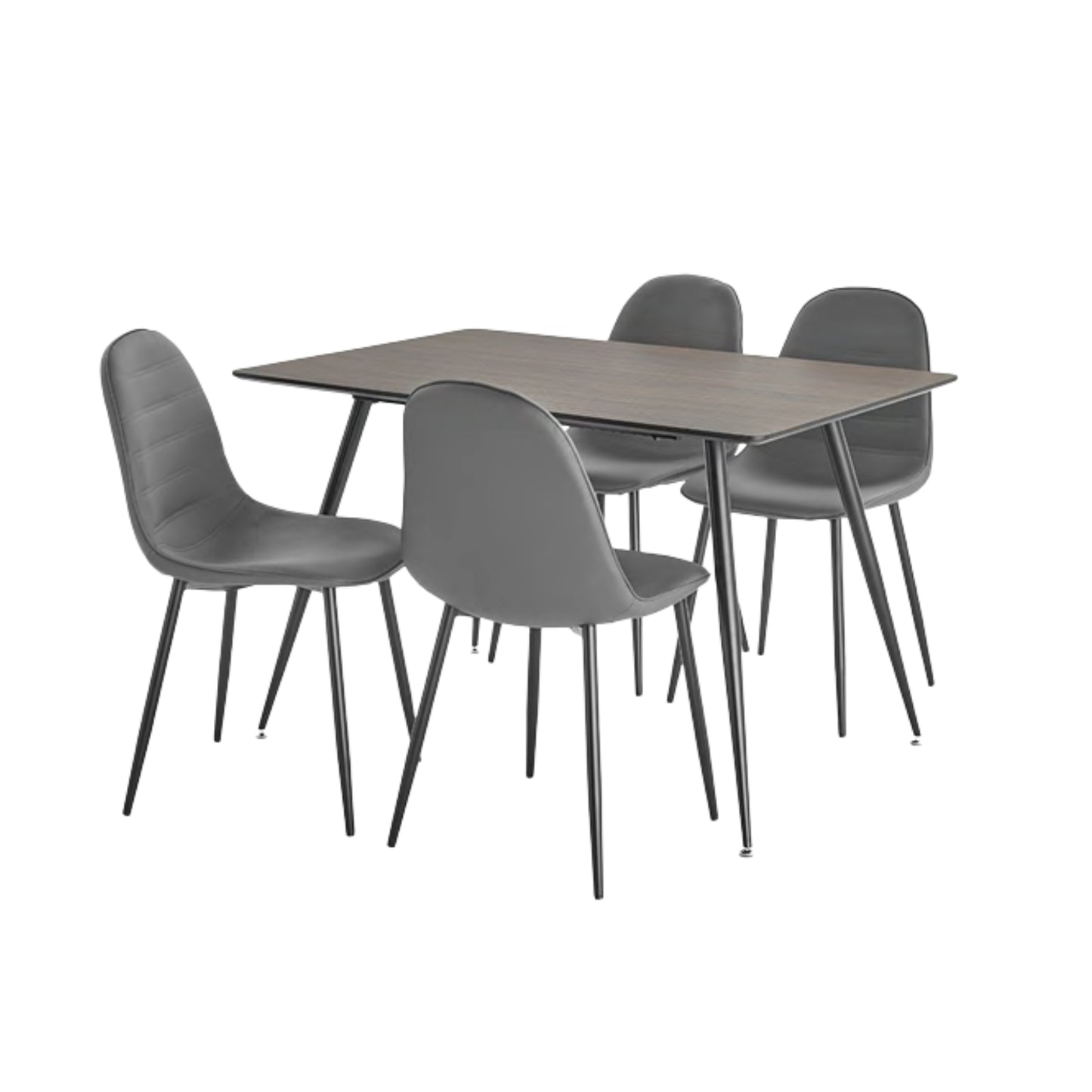 Miami Fixed Top Walnut Dining Set with Madrid Chairs