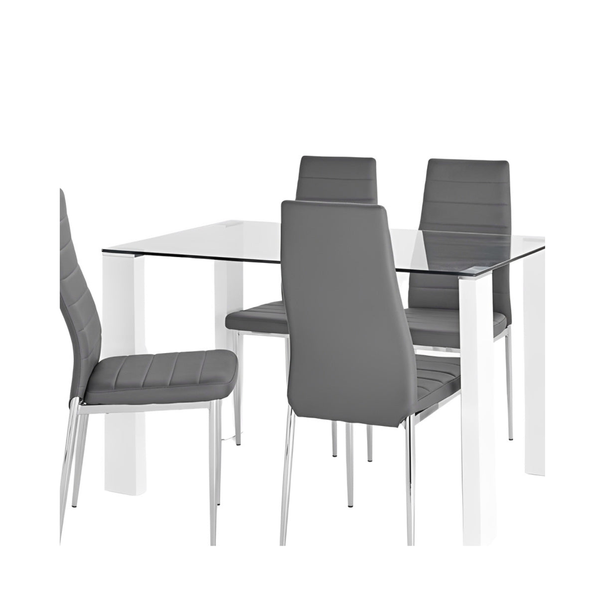 Savona Medium Dining Table with Torino Grey Chairs