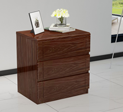 Madrid 3 Drawer Bedside High Gloss
