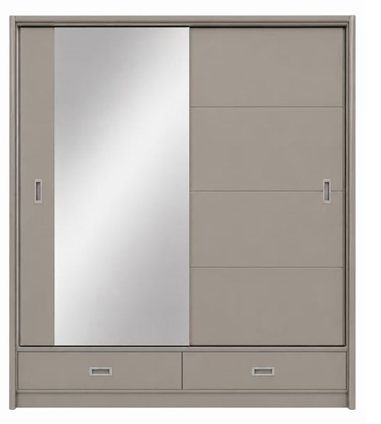 Mayfair High Gloss Wardrobe 2 Door Slider 208cm