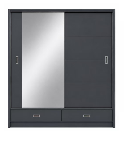 Mayfair High Gloss Wardrobe 2 Door Slider 208cm