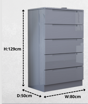 Luna 5 Drawer Chest