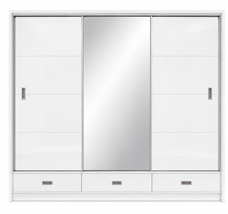 Mayfair High Gloss Wardrobe 3 Door Slider 245cm