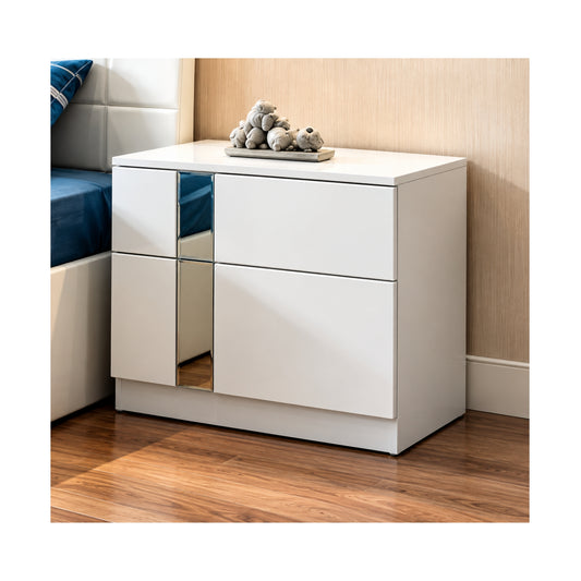 Chelsea 2 Drawer Bedside White High Gloss