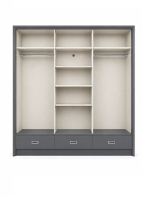 Mayfair High Gloss Wardrobe 3 Door Slider 245cm