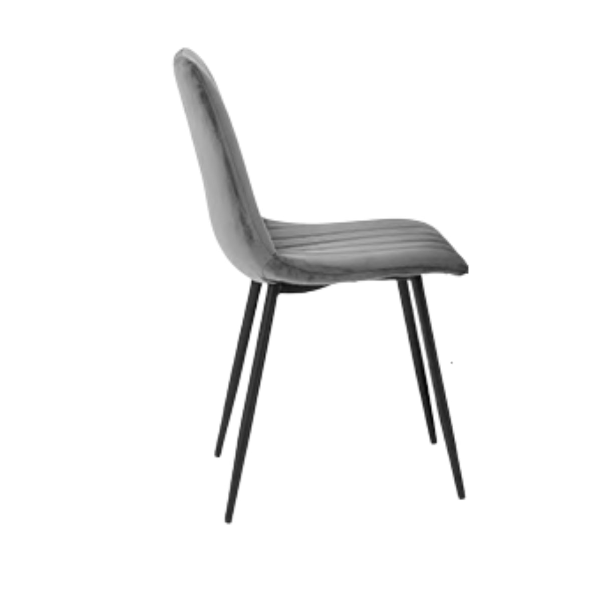 Miami Concrete Grey Round Dining Set with Liberty Grey Velvet Chairs