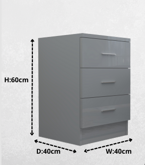 Norvik 3 Drawer Bedside Cabinet