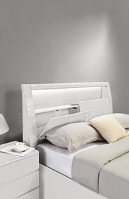 Madrid White High Gloss Storage Bed