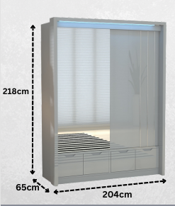 Cairo 204 cm Sliding Wardrobe