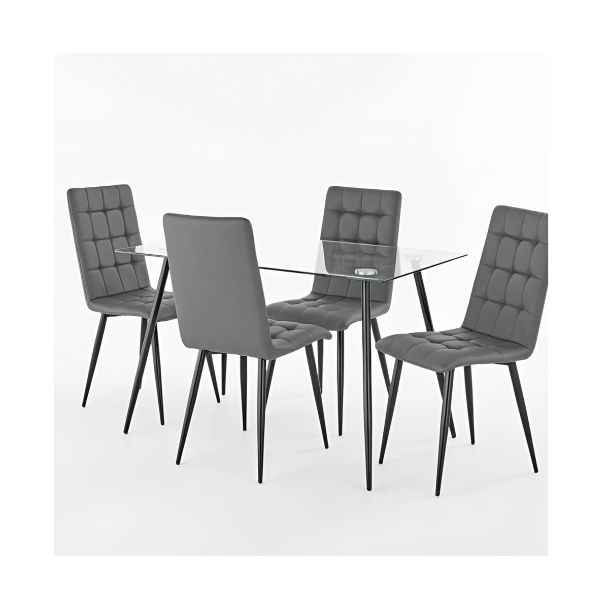 Parma Glass Table with Milan Chairs