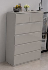 Madrid 6 Drawer Chest High Gloss