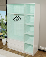 Omega High Gloss Wardrobe 3 Door Hinged Doors 135cm