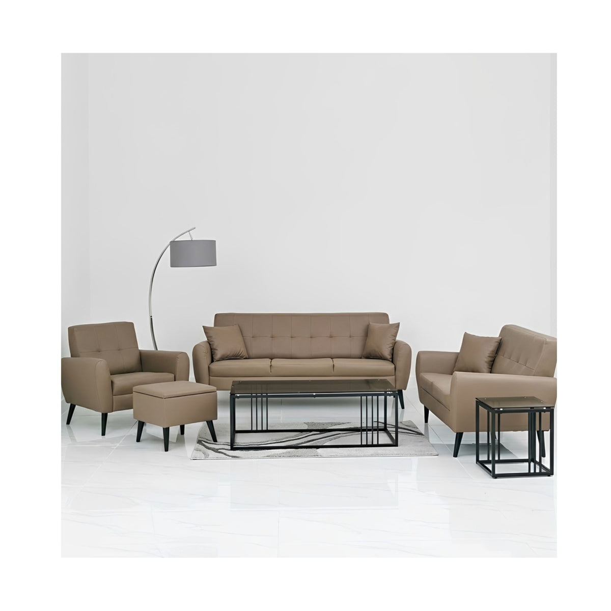 Chic Taupe PU Armchair