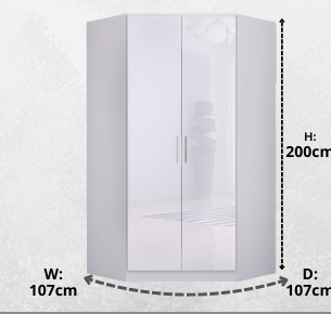 Oslo 108cm Corner Wardrobe