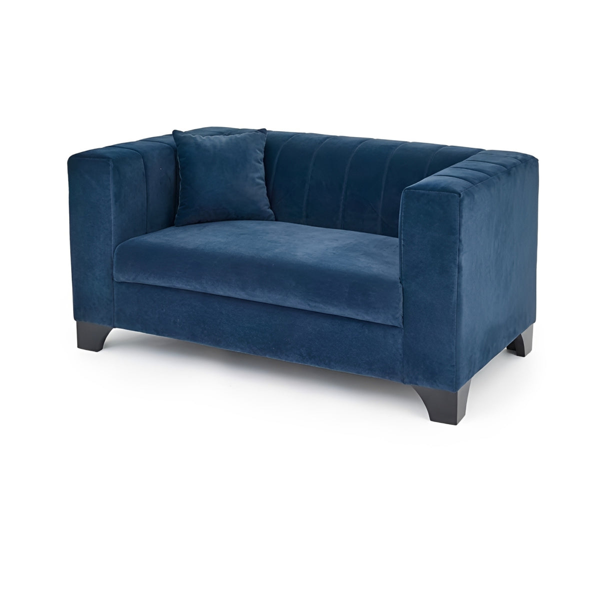 Grace Navy Matt Velvet 2 Seater Sofa