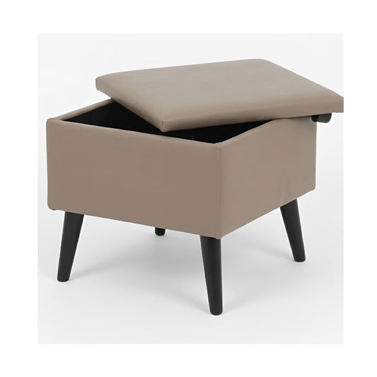 Chic Taupe PU Storage Footstool