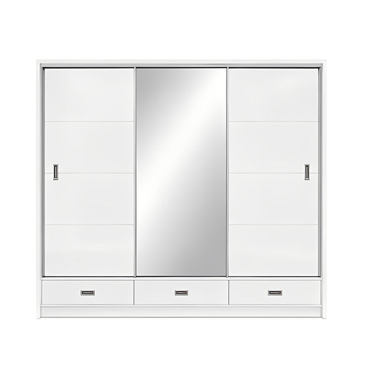 Mayfair High Gloss Wardrobe 3 Door Slider 245cm