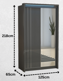 Berlin 125cm Sliding Wardrobe