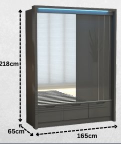 Cairo 165cm Sliding Wardrobe