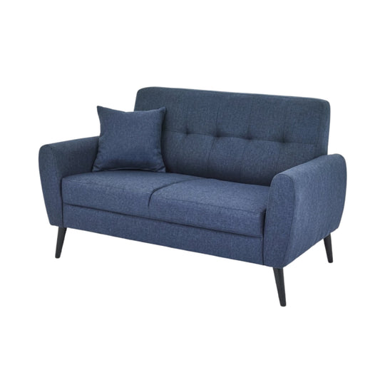Chic Navy Fabric 2-Seater Sofa