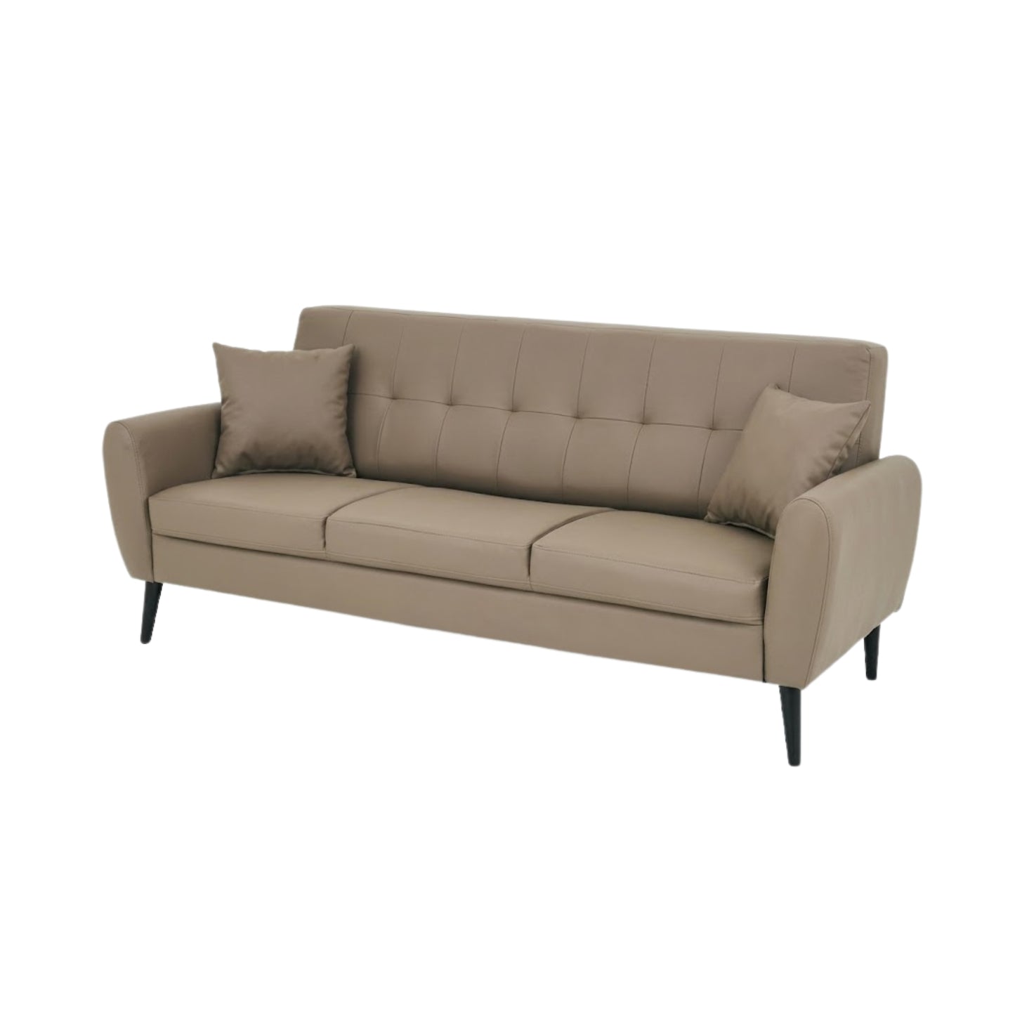 Chic Taupe PU 3-Seater Sofa