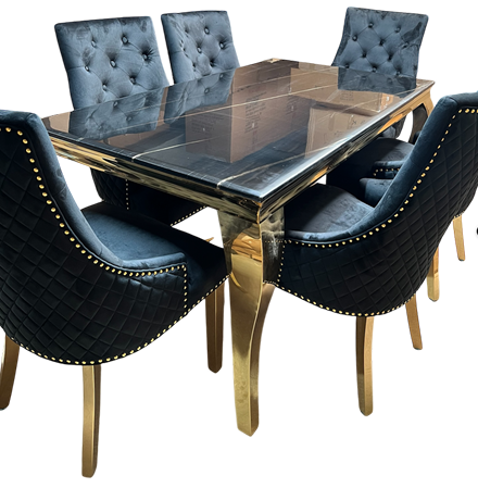 Clara Shiny Gold Dining Table