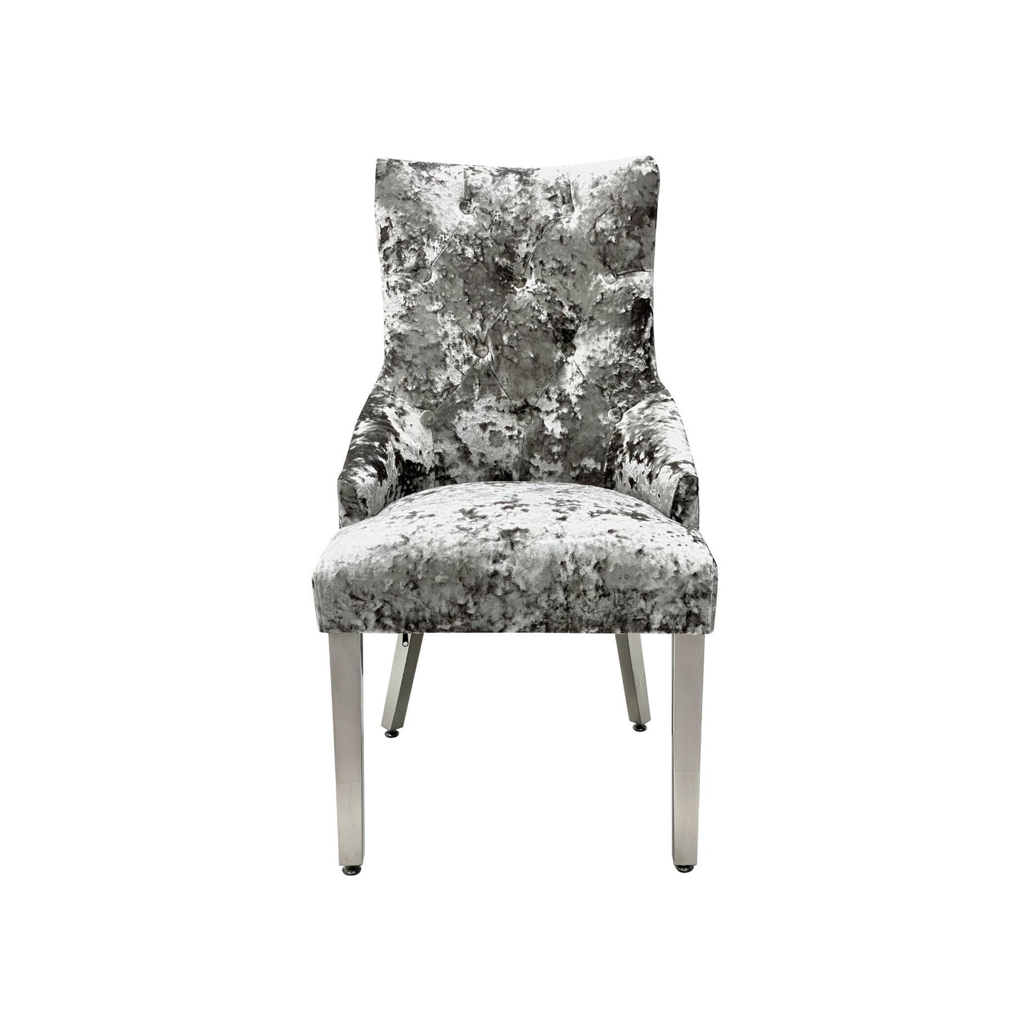 Majestic Premium Crushed Velvet Silver Dining Chair