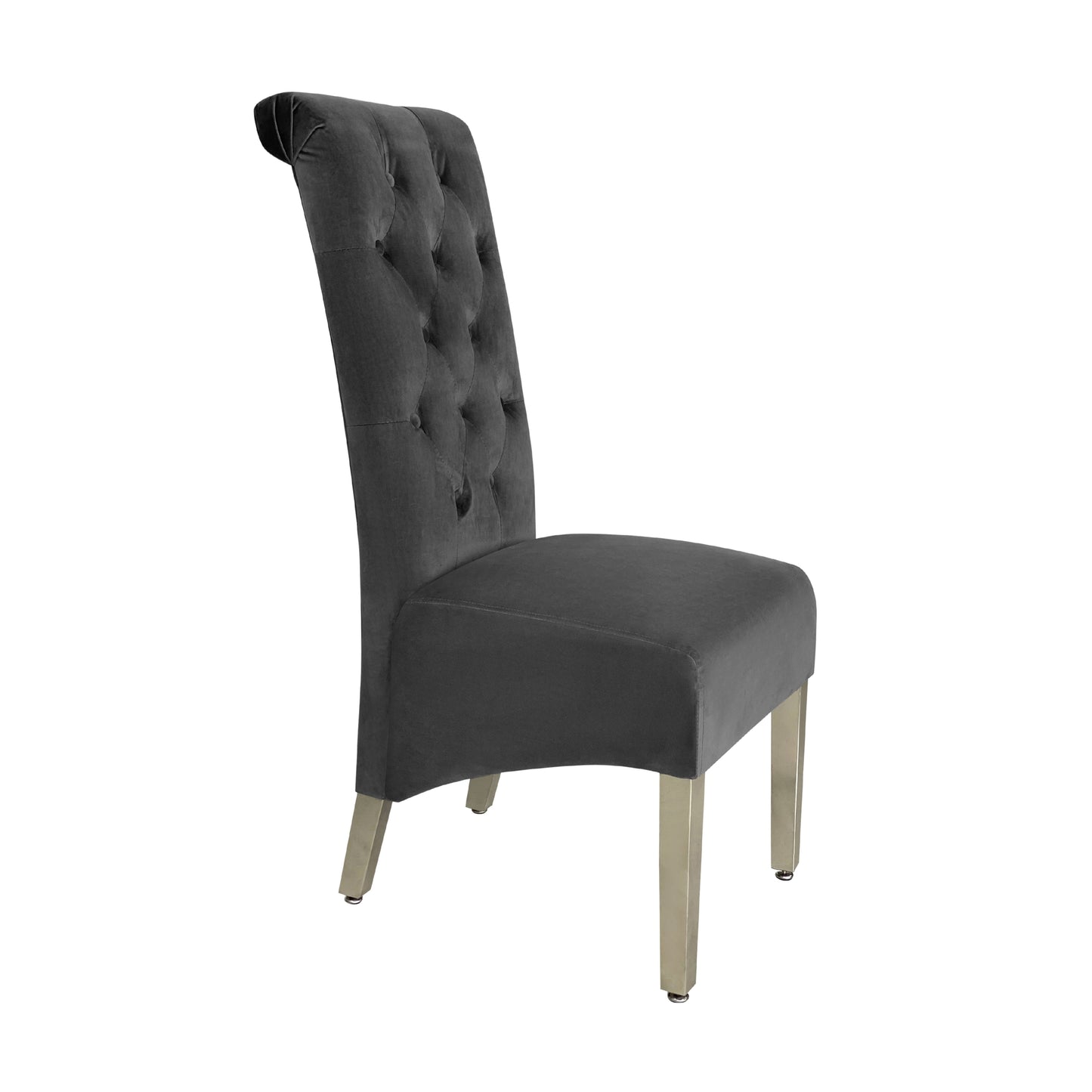 Sofia Chrome Leg Lion Knocker Dining Chair