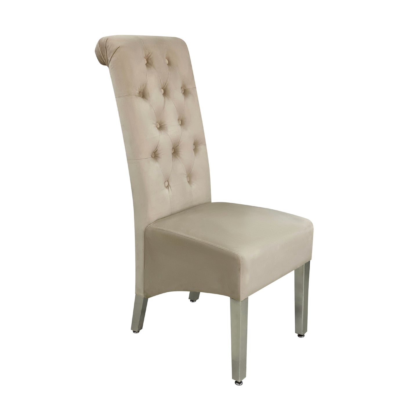 Sofia Chrome Leg Lion Knocker Dining Chair