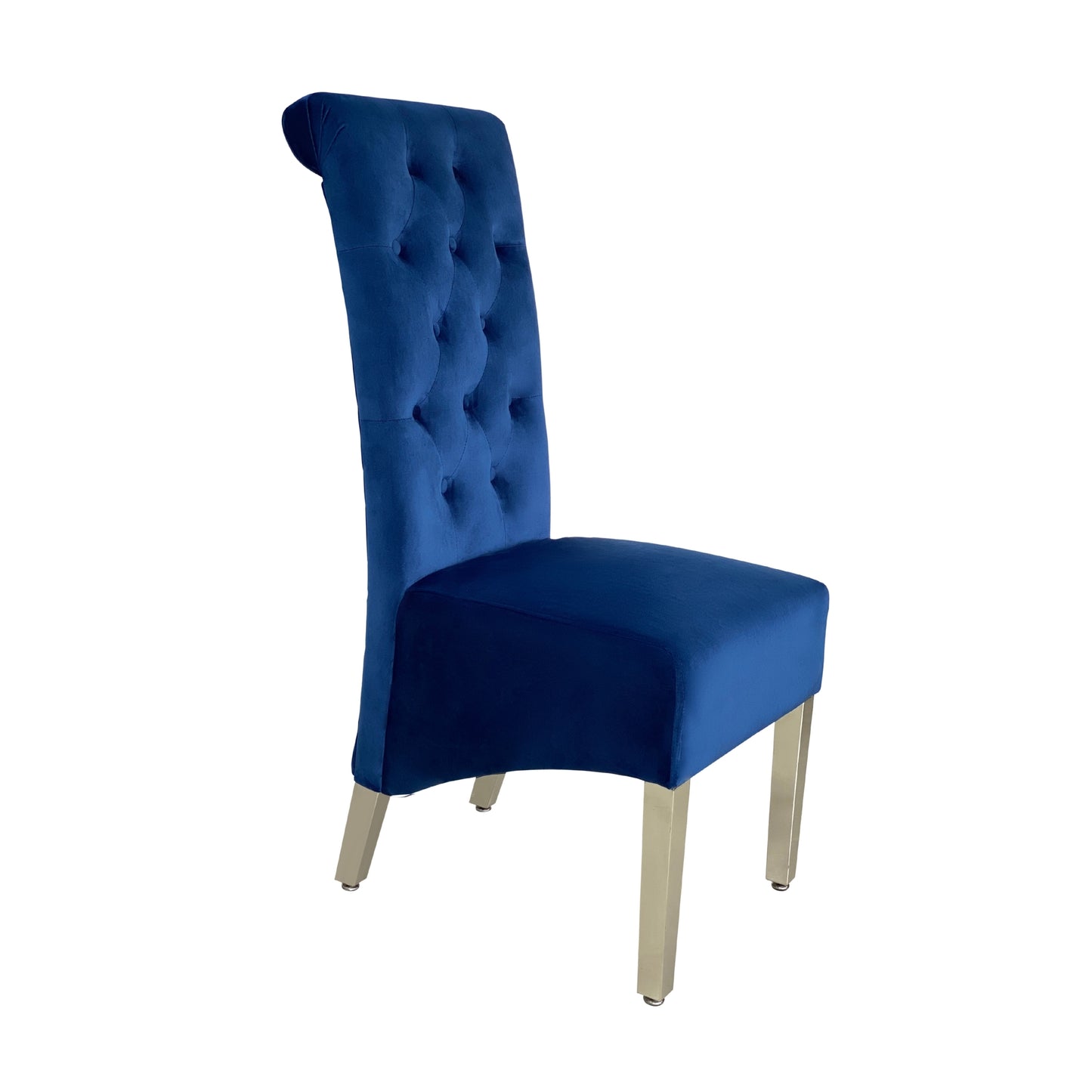 Sofia Chrome Leg Lion Knocker Dining Chair