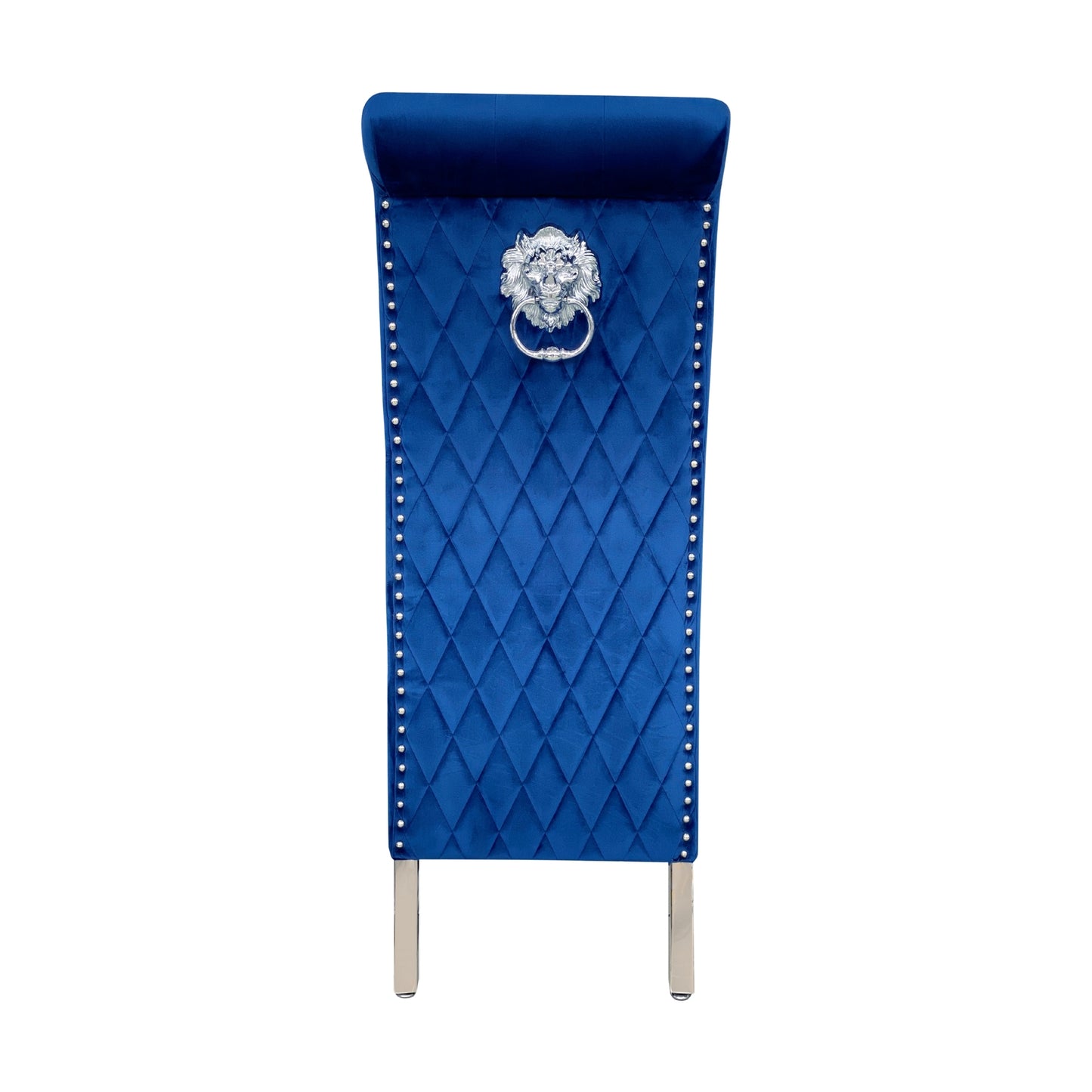 Sofia Chrome Leg Lion Knocker Dining Chair